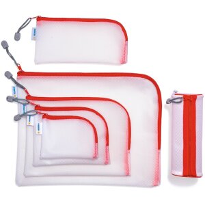 HERMA 20024 Buzunar universal A6 19x14cm roșu închidere cu fermoar