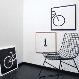 Nielsen Quadrum cadru din lemn 50x50 cm lemn de pin negru sticlă normală