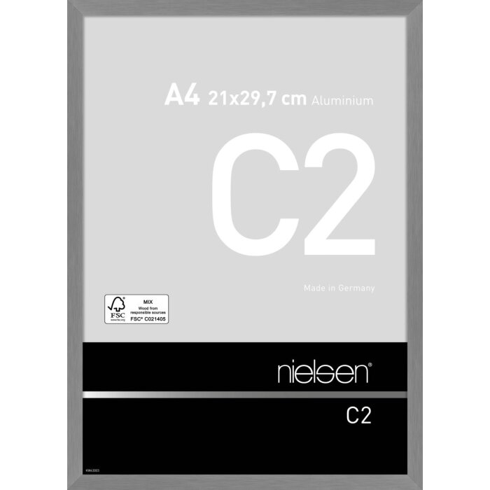 Nielsen aluminiu cadru C2 texturat gri mat 21x29.7 cm sticlă acrilică