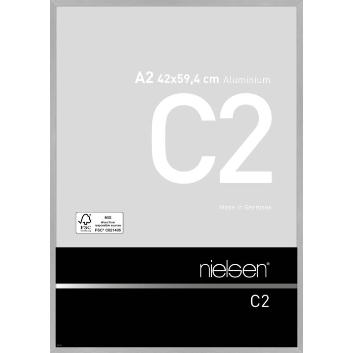 Nielsen Aluminium Bilderrahmen C2 struktur silber matt 42x59,4 cm Acrylglas
