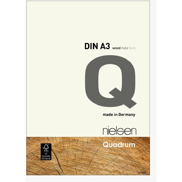 Nielsen Quadrum cadru din lemn 29.7x42 cm alb opac DIN A3 sticlă standard