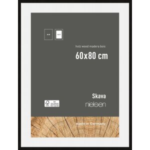 Nielsen Holz-Bilderrahmen Skava schwarz 60x80 cm mit Passepartout 50x70 cm