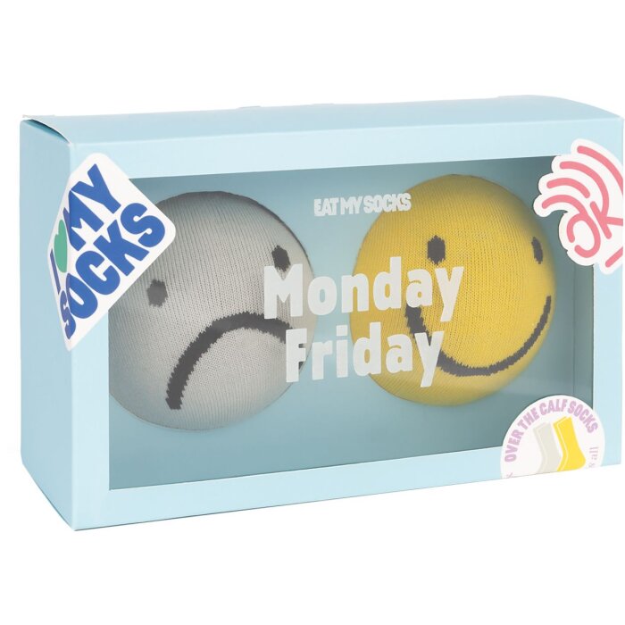 Pereche de pantofi lungi EatMySocks – Luni tristă, Vineri veselă