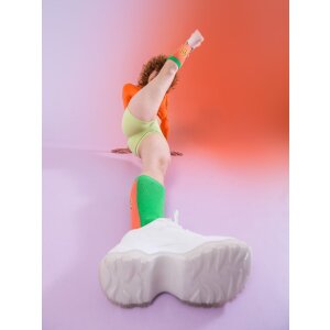 Pantofi lungi EatMySocks Juicy Papaya – cadou plin de bucurie