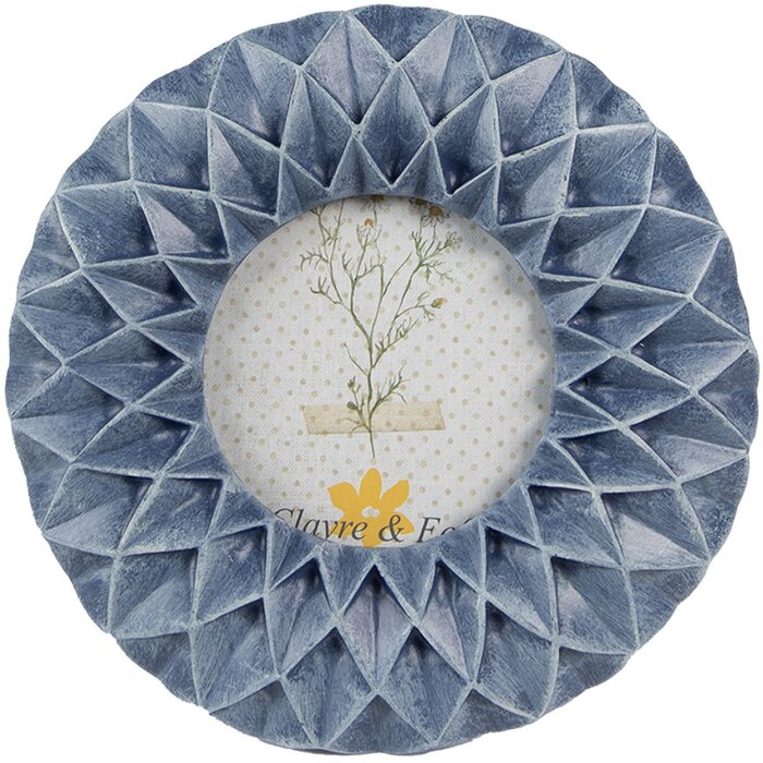 Clayre & Eef 2F1035 Cadru albastru Ø 16x2 cm - Ø 8 cm