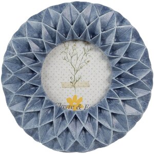 Clayre & Eef 2F1035 Cadru albastru Ø 16x2 cm -...
