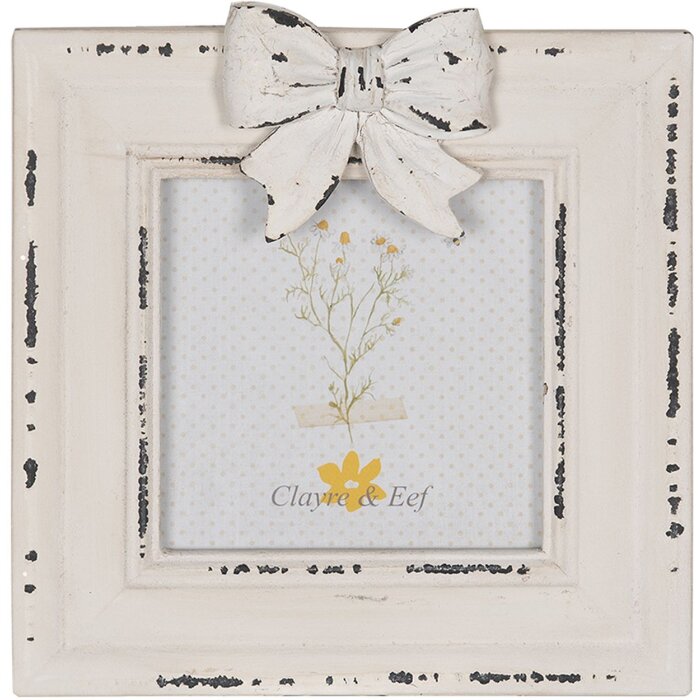 Clayre & Eef 2F1036 Bilderrahmen Weiß 16x2x17 cm 10x10 cm