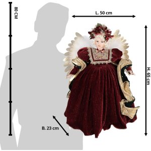 Clayre & Eef 50764 Deko Engel Rot 50x23x65 cm