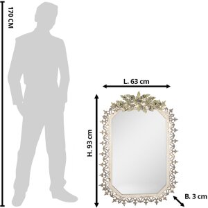 Clayre & Eef 52S302 Wandspiegel Grau Beige 63x3x93 cm