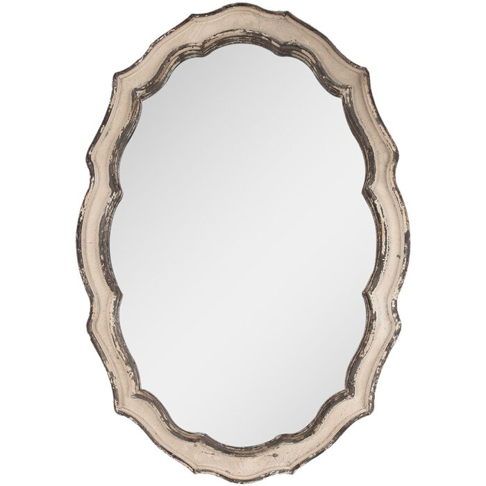 Spiegel perete Clayre & Eef 52S303, bej și maro, 52x3x75 cm