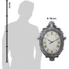 Ceas perete Clayre & Eef 5KL0236, stil vechi, argintiu-bej, 56x6x76 cm