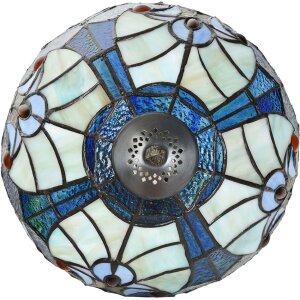 LumiLamp 5LL-6306 Lampă de masă Tiffany albastru Ø 25x40 cm E14-max 1x40W