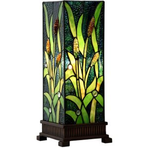 LumiLamp 5LL-6310 Tiffany Tischlampe Grün 18x18x45...