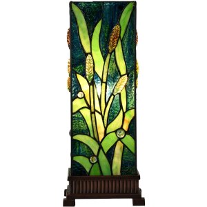 LumiLamp 5LL-6310 Tiffany Tischlampe Grün 18x18x45 cm E27 max 60W