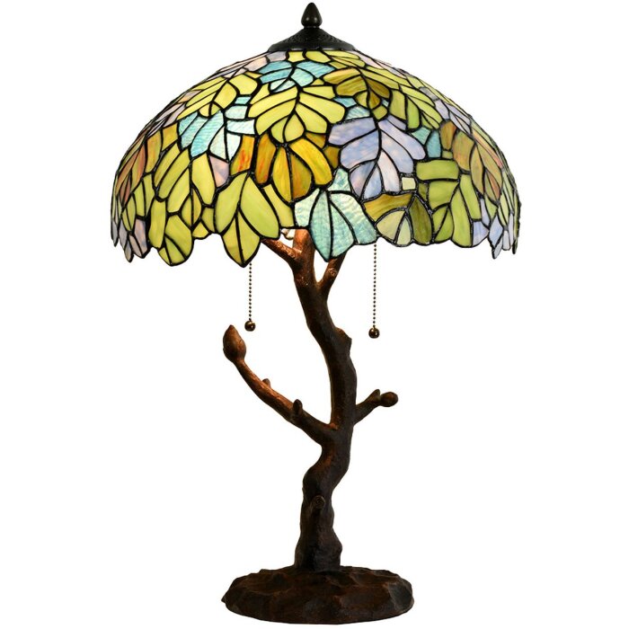 LumiLamp 5LL-6312 Tiffany Tischlampe Grün Ø 40x60 cm E27-max 2x60W