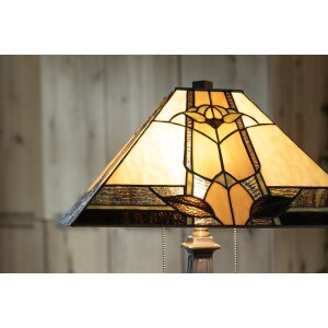 LumiLamp 5LL-6320 Tiffany Tischlampe Beige 45x45x80 cm E27 max 2x60W