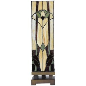 LumiLamp 5LL-6323 Tiffany Tischlampe Beige 15x15x54 cm...