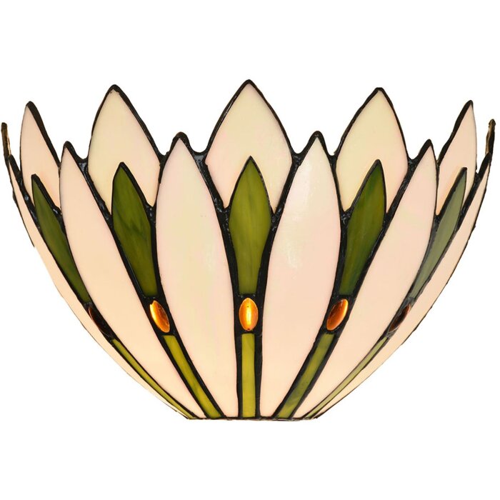 Lampa de perete Tiffany albă LumiLamp 5LL-6329 30x15x18 cm E14 max 40W