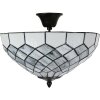 LumiLamp 5LL-6331 - Lumină de tavan Tiffany gri Ø 41x24 cm E14/max 2x40W