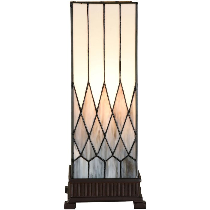 LumiLamp 5LL-6332 Tiffany Tischlampe Grau 18x18x45 cm E27 max 40W