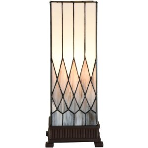 LumiLamp 5LL-6332 Tiffany Tischlampe Grau 18x18x45 cm E27...