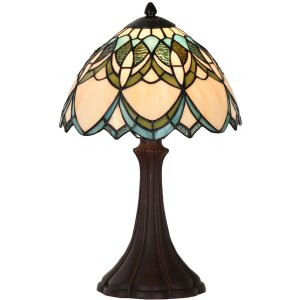 LumiLamp 5LL-6334 Tiffany Tischlampe Beige Ø 25x42...