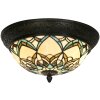 Lampa de tavan Tiffany bej LumiLamp 5LL-6335 Ø 37x19 cm E14 max 40W