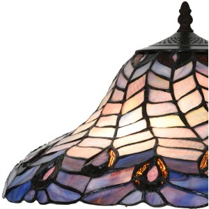 LumiLamp 5LL-6338 Tiffany Tischlampe Blau Ø 40x60 cm E27-max 2x60W