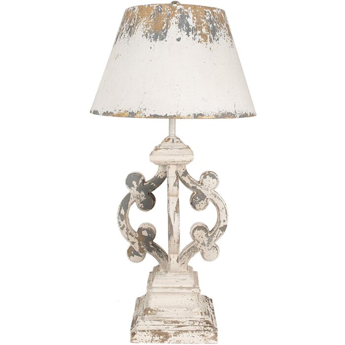 Clayre & Eef 5LMC0032 Tischlampe Beige Grau Ø 40x79 cm E27 max 60W