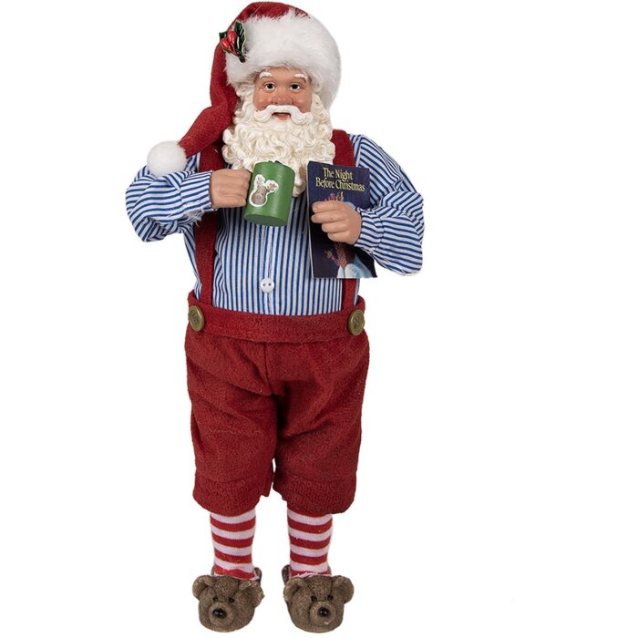 Clayre & Eef 65234 Weihnachtsdeko Weihnachtsmann Rot 16x8x28 cm