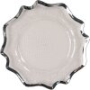 Tăvălățor Clayre & Eef Ø 33 cm, transparent cu margine argintie