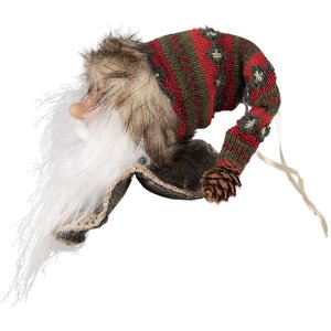 Clayre & Eef 65267 Anhänger Weihnachtsmann Rot...