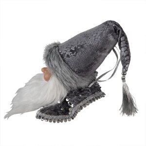 Clayre & Eef 65269 Anhänger Weihnachtsmann Grau Weiß 10x9x28 cm