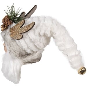 Apărător de Crăciun Clayre & Eef, alb, 10x9x28 cm,...