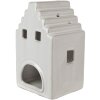Clayre & Eef 6CE1588L Teelichthalter Weihnachten Häuschen Beige 10x9x17 cm