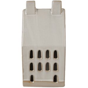 Clayre & Eef 6CE1591L Dekoration Haus mit LED Beige 9x8x18 cm