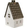 Clayre & Eef 6CE1597L Dekoration Haus mit LED Beige Goldfarbig 10x8x16 cm