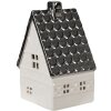 Clayre & Eef 6CE1597M Dekoration Haus mit LED Beige Silber 8x7x12 cm
