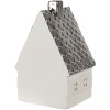 Clayre & Eef 6CE1597M Dekoration Haus mit LED Beige Silber 8x7x12 cm