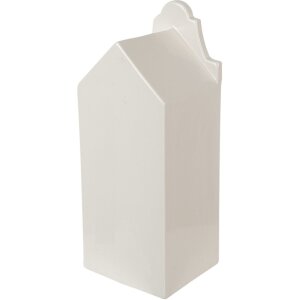 Clayre & Eef 6CE1599L Dekoration Haus mit LED Beige Gold 8x8x20 cm