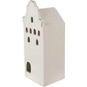 Casă decorativă cu LED, bej și auriu, porțelan, Clayre...