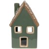 Clayre & Eef 6CE1601 Suport pentru lumânări Christmas Cottage Green Brown 9x8x15 cm