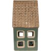 Clayre & Eef 6CE1601 Suport pentru lumânări Christmas Cottage Green Brown 9x8x15 cm