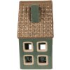 Clayre & Eef 6CE1601 Suport pentru lumânări Christmas Cottage Green Brown 9x8x15 cm