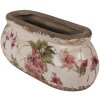 Sticlă ceramică pentru plante interioare roz bej 18x7x7 cm Clayre & Eef