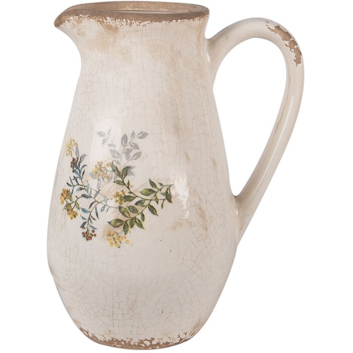 Pahar decorativ Clayre & Eef bej galben 17x13x22 cm