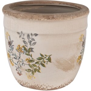 Clayre & Eef 6CE1607M Blumentopf Beige Gelb Ø 16x14 cm für Innen