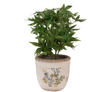 Clayre & Eef 6CE1607M Blumentopf Beige Gelb Ø 16x14 cm für Innen