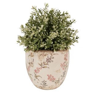 Clayre & Eef 6CE1615M Blumentopf Beige Rosa Keramik...