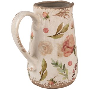 Crug decorativ Clayre & Eef, bej roz, 17x12x18 cm